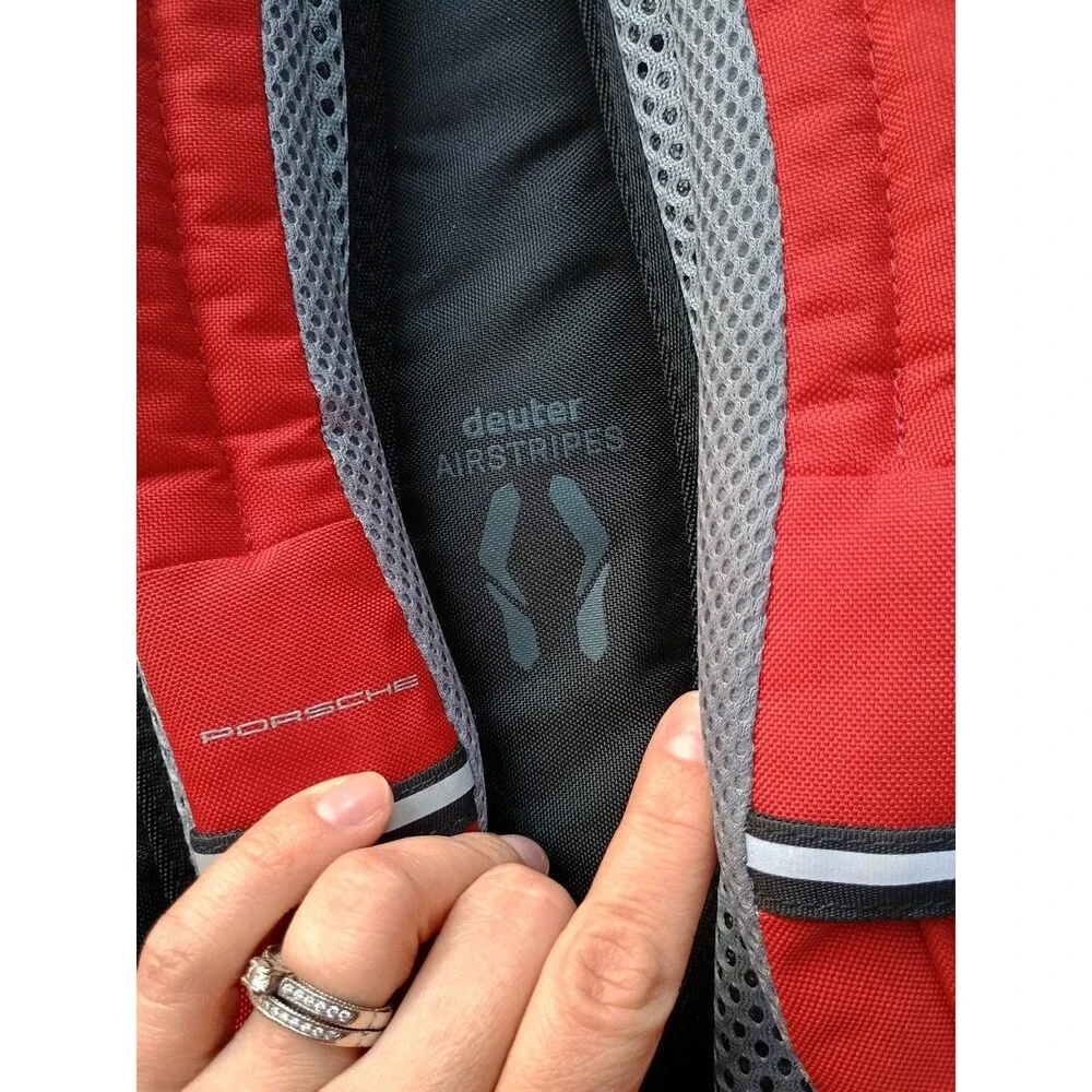 Porche Red Lifestyle Backpack Deuter Airstripes Rucksack Hiking School
